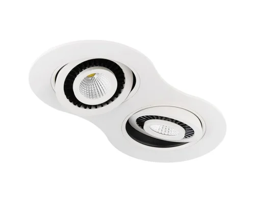 Светильник точечный LED Techno S505/2 W Ambrella light белый на 2 лампы, основание белое в стиле хай-тек современный 