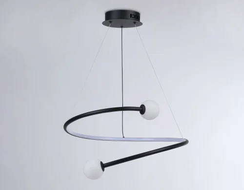 Светильник подвесной LED с пультом FL66293 Ambrella light чёрный 1 лампа, основание чёрное в стиле современный хай-тек шар фото 6