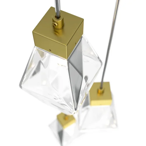 Светильник подвесной Coctail time MOD325PL-03G Maytoni прозрачный 3 лампы, основание золотое в стиле арт-деко современный каскад фото 2