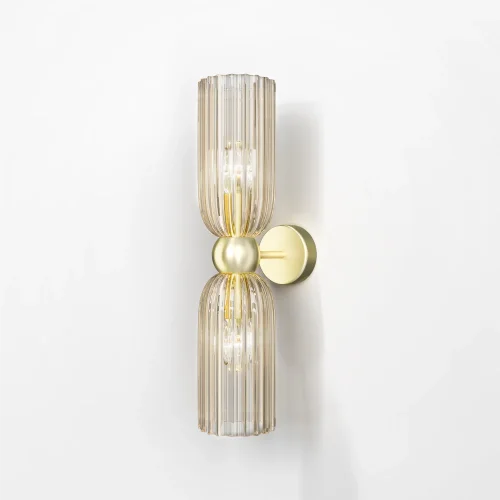 Бра Antic MOD302WL-02CG Maytoni янтарный бежевый на 2 лампы, основание золотое в стиле современный фото 2 Бра Antic MOD302WL-02CG Maytoni янтарный бежевый на 2 лампы, основание золотое в стиле современный фото 2