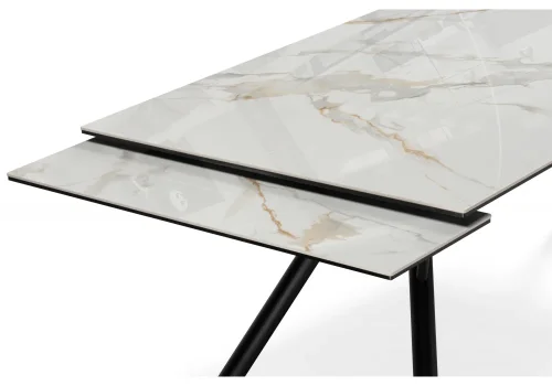 Керамический стол Ворен 180(240)x90 calacatta gold / черный 621190 Woodville столешница белая мрамор из керамика фото 6