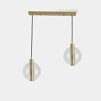 Светильник подвесной CENTER 2 178181-26 ImperiumLoft прозрачный на 2 лампы, основание золотое в стиле современный 