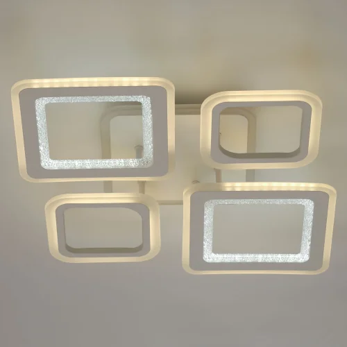 Люстра потолочная LED с пультом Мадлен 424013805 DeMarkt белая на 1 лампа, основание белое в стиле хай-тек с пультом квадраты фото 5
