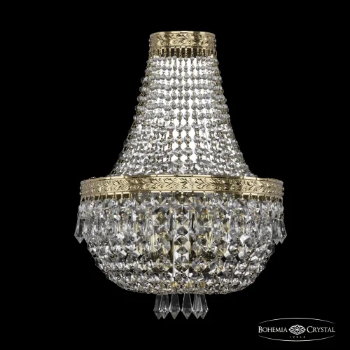 Бра 19271B/H1/25IV G Bohemia Ivele Crystal прозрачный на 3 лампы, основание золотое в стиле классический sp