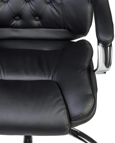 Офисное кресло для руководителей 116B-LMR MILLARD, цвет чёрный Dobrin, чёрный/экокожа, ножки/металл/хром, размеры - 1160*1230***670*750 фото 7