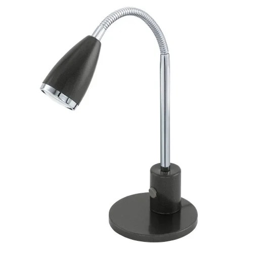 Настольная лампа LED FOX 92873 Eglo чёрная 1 лампа, основание чёрное серое хром металл в стиле для кабинета, офиса 