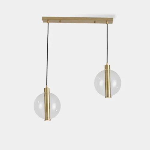 Светильник подвесной CENTER 2 178181-26 ImperiumLoft прозрачный на 2 лампы, основание золотое в стиле современный 