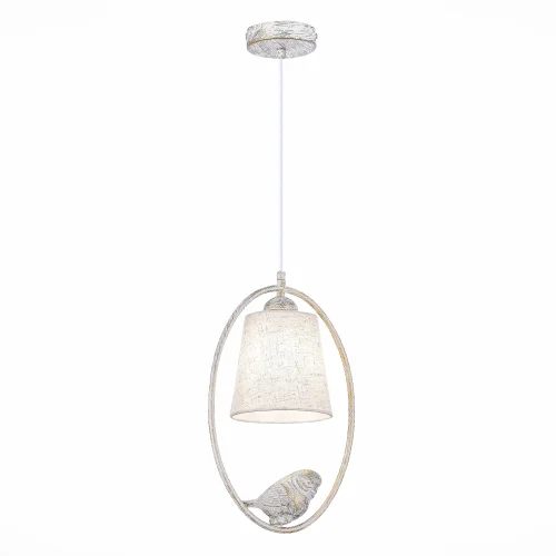 Светильник подвесной Lavinia SLE1155-503-01 Evoluce серый 1 лампа, основание белое серое патина в стиле современный прованс кантри птички