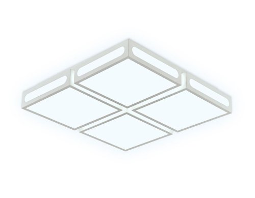 Светильник потолочный LED с пультом Comfort parus FS1889 Ambrella light белый 1 лампа, основание белое в стиле современный хай-тек квадраты фото 4