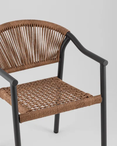 Стул Syna, светло-коричневый, серые ножки УТ000039927 Stool Group, коричневый/ротанг, ножки/металл/серый, размеры - *780**** фото 7