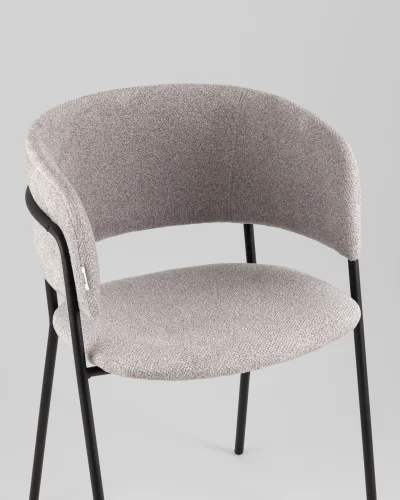 Кресло Нэлли New, буклированный велюр серый УТ000039978 Stool Group, серый/букле, ножки/металл/чёрный, размеры - ***** фото 7