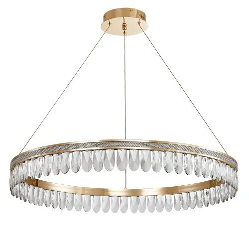 Люстра подвесная LED Palatium 4207-8P Favourite прозрачная на 1 лампа, основание золотое в стиле классический кольца фото 2