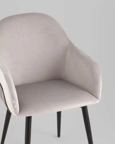 Стул Новел New велюр светло-серый с темно-серой спинкой УТ000039824 Stool Group, серый/велюр, ножки/металл/чёрный, размеры - *805**** фото 2