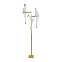 Торшер LED Birds V3075-3FL Moderli птички белый 3 лампы, основание золотое в стиле хай-тек
