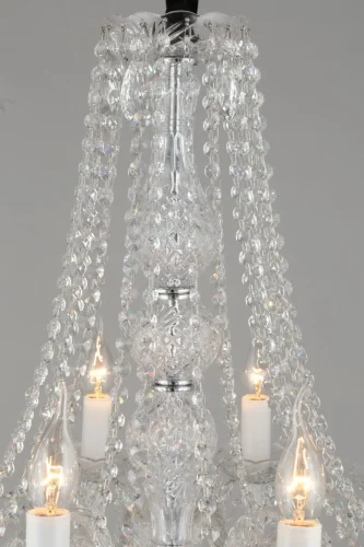 Люстра подвесная Arona OML-89403-10 Omnilux без плафона на 10 ламп, основание прозрачное хром в стиле классический  фото 3
