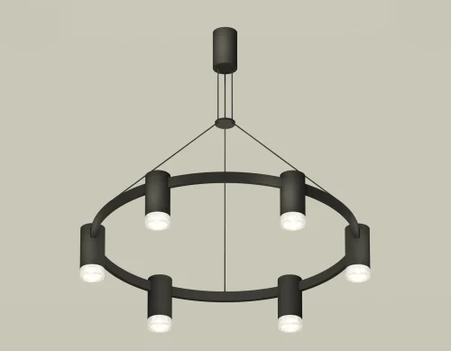 Светильник подвесной XB9022200 Ambrella light чёрный 6 ламп, основание чёрное в стиле современный хай-тек 