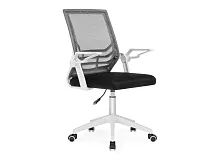 Компьютерное кресло Arrow black / white 15625 Woodville, чёрный/сетка ткань, ножки/пластик/белый, размеры - *1060***620*620