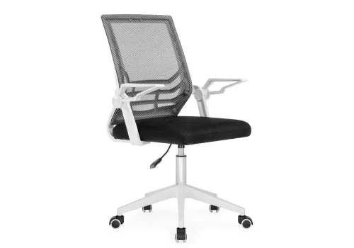 Компьютерное кресло Arrow black / white 15625 Woodville, чёрный/ткань сетка, ножки/пластик/белый, размеры - *1060***620*620
