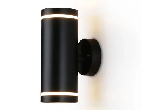 Настенный светильник ST3333 Ambrella light уличный IP54 чёрный 2 лампы, плафон чёрный в стиле хай-тек современный GX53