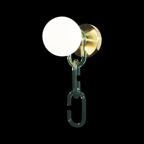 Бра Chain 10128W Green LOFT IT белый на 1 лампа, основание золотое зелёное в стиле современный  фото 2
