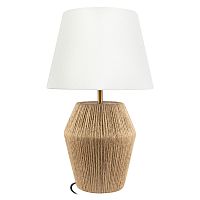 Настольная лампа Джут / Jute 10517T LOFT IT белая на 1 лампу, основание бежевое верёвка металл в стиле классический Настольная лампа Джут / Jute 10517T LOFT IT белая на 1 лампу, основание бежевое верёвка металл в стиле классический
