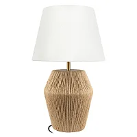 Настольная лампа Джут / Jute 10517T LOFT IT белая на 1 лампу, основание бежевое верёвка металл в стиле классический Настольная лампа Джут / Jute 10517T LOFT IT белая на 1 лампу, основание бежевое верёвка металл в стиле классический