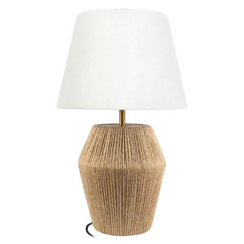 Настольная лампа Джут / Jute 10517T LOFT IT белая на 1 лампу, основание бежевое верёвка металл в стиле классический Настольная лампа Джут / Jute 10517T LOFT IT белая на 1 лампу, основание бежевое верёвка металл в стиле классический