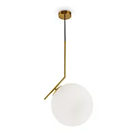 Светильник подвесной Sara FR5130PL-01BS Freya белый 1 лампа, основание латунь в стиле современный шар