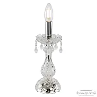 Настольная лампа 112L/1-27 Ni V0300 Bohemia Ivele Crystal без плафона 1 лампа, основание прозрачное никель стекло хрусталь металл в стиле классический виноград
