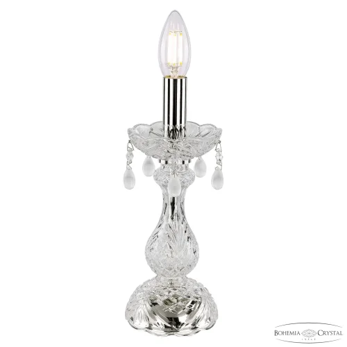 Настольная лампа 112L/1-27 Ni V0300 Bohemia Ivele Crystal без плафона 1 лампа, основание прозрачное никель стекло хрусталь металл в стиле классический виноград