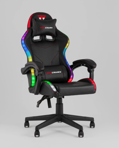 Кресло спортивное TopChairs Druid, черный УТ000039467 Stool Group, чёрный/экокожа, ножки/полимер/чёрный, размеры - 1250*1350***490*470