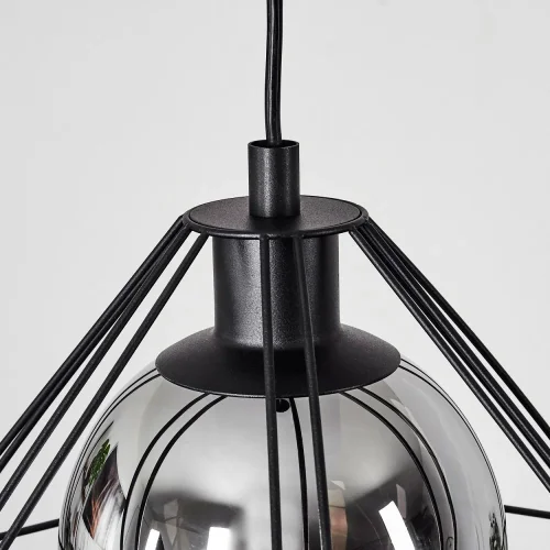 Светильник подвесной Vernham 43483 Eglo серый чёрный 3 лампы, основание чёрное в стиле современный лофт  фото 5
