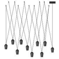 Светильник подвесной LED Blackout 10357/10 LOFT IT чёрный на 10 ламп, основание чёрное в стиле современный 