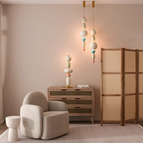 Светильник подвесной LED Adore MOD297PL-L24BS3K Maytoni белый разноцветный на 1 лампу, основание латунь в стиле современный арт-деко выдувное шар фото 8