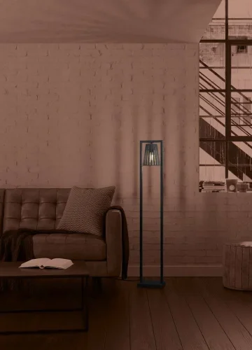 Торшер Bogota 390006 Eglo чёрный на 1 лампу, основание чёрное в стиле современный лофт фото 2