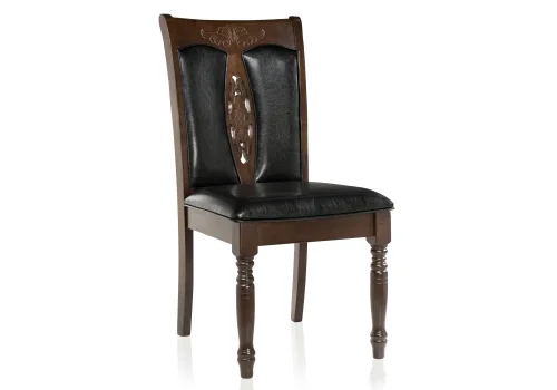 Деревянный стул Gala dirty oak / black 11420 Woodville, чёрный/экокожа, ножки/дерево/коричневый, размеры - ****500*600