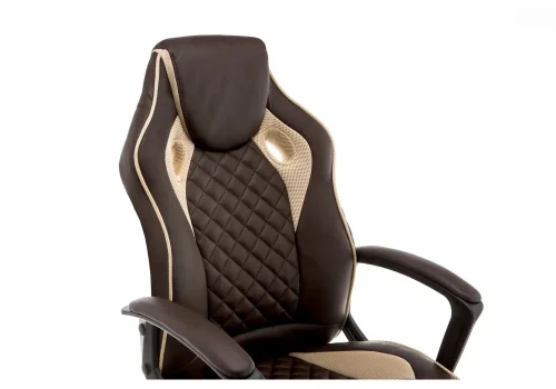 Кресло игровое Raid коричневое 11321 Woodville, коричневый/искусственная кожа, ножки/пластик/чёрный, размеры - *1240***600*630 фото 7