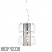 Светильник подвесной Brick P7555-1 CR iLamp прозрачный 1 лампа, основание хром в стиле современный 