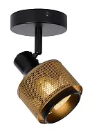 Бра Rafa 77980/01/30 Lucide матовый золото 1 лампа, основание чёрное в стиле классический 