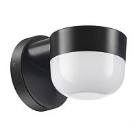 Настенный светильник LED Opal 358451 Novotech уличный IP65 чёрный 1 лампа, плафон белый в стиле хай-тек модерн LED