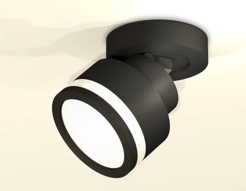 Светильник накладной XM8102022 Ambrella light белый 1 лампа, основание чёрное в стиле хай-тек круглый фото 2