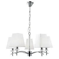Люстра подвесная Kensington A4098LM-5CC Arte Lamp белая на 5 ламп, основание хром в стиле современный 