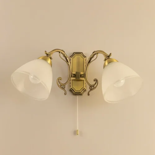 Бра с выключателем Латур CL413421 Citilux белый на 2 лампы, основание бронзовое в стиле классический  фото 8