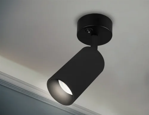 Светильник накладной TA127 Ambrella light чёрный 1 лампа, основание чёрное в стиле хай-тек современный круглый фото 5