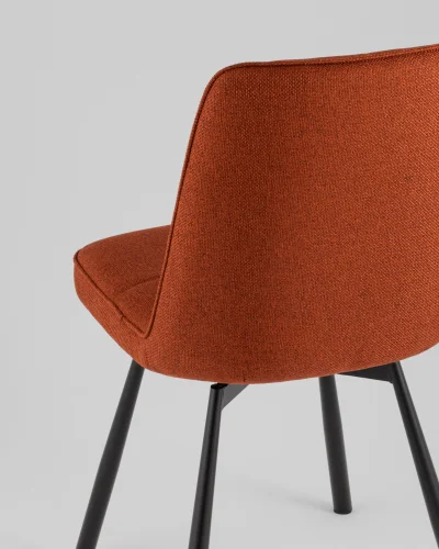 Стул Boun, вращающийся, терракотовый, сиденье УТ000040517 Stool Group, терракотовый/рогожка, ножки/металл/чёрный, размеры - *855**** фото 3