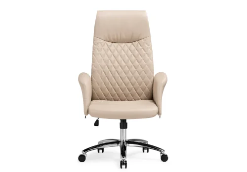Компьютерное кресло Avrora beige / brown 15820 Woodville, бежевый/искусственная кожа экокожа, ножки/металл/хром, размеры - *1280***710*620 фото 3