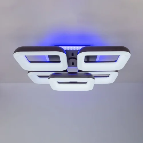 Люстра потолочная LED с пультом Паркер Смарт CL225A255E Citilux белая на 1 лампа, основание коричневое в стиле современный хай-тек с пультом яндекс алиса голосовое управление фото 2