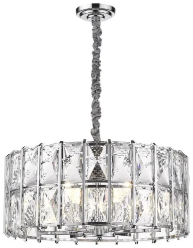 Люстра подвесная хрустальная Karlin WE148.06.103 Wertmark прозрачная на 6 ламп, основание хром в стиле современный классический 