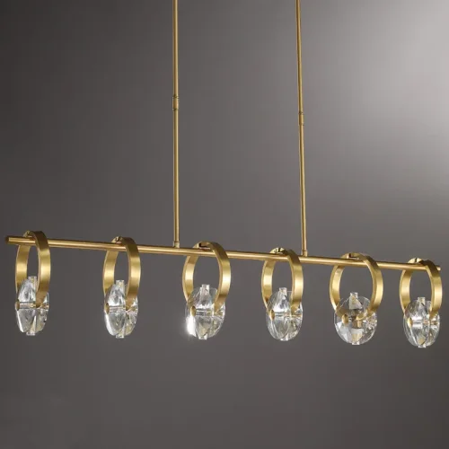 Светильник потолочный ADONICA LONG L12 204481-23 ImperiumLoft прозрачный на 12 ламп, основание латунь в стиле современный фото 7