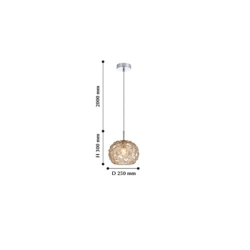 Светильник подвесной Dispertion 2178-1P Favourite прозрачный янтарный 1 лампа, основание хром в стиле современный выдувное фото 2
